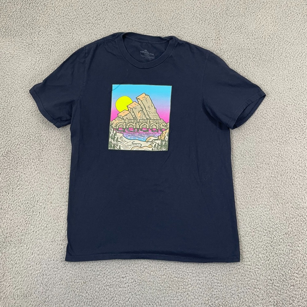 Adidas Amplifier Graphic T-shirt Men M Black Sportswear Athletic Short Sleeve